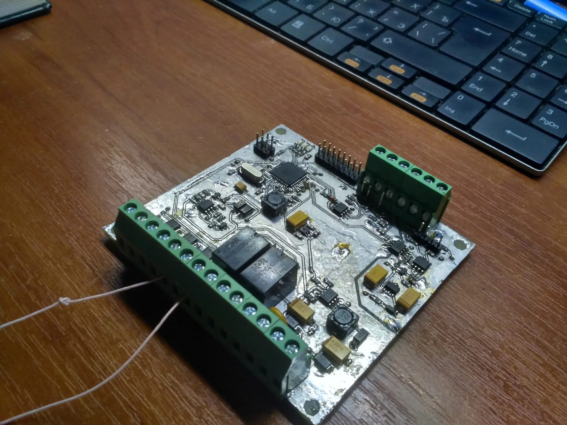 Early prototype of the custom fountain control electronics.