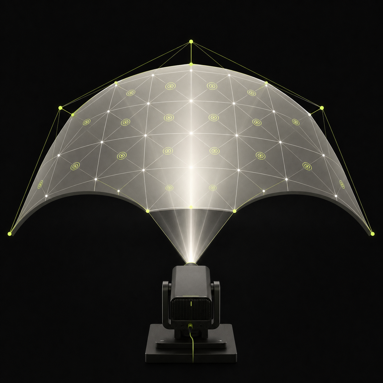 Technical illustration of a projection-mapping system